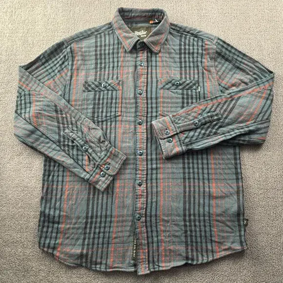Howler Bros Shirt Adult Large Plaid Button Up Long Sleeve Flannel Casual Men's - Picture 1 of 14